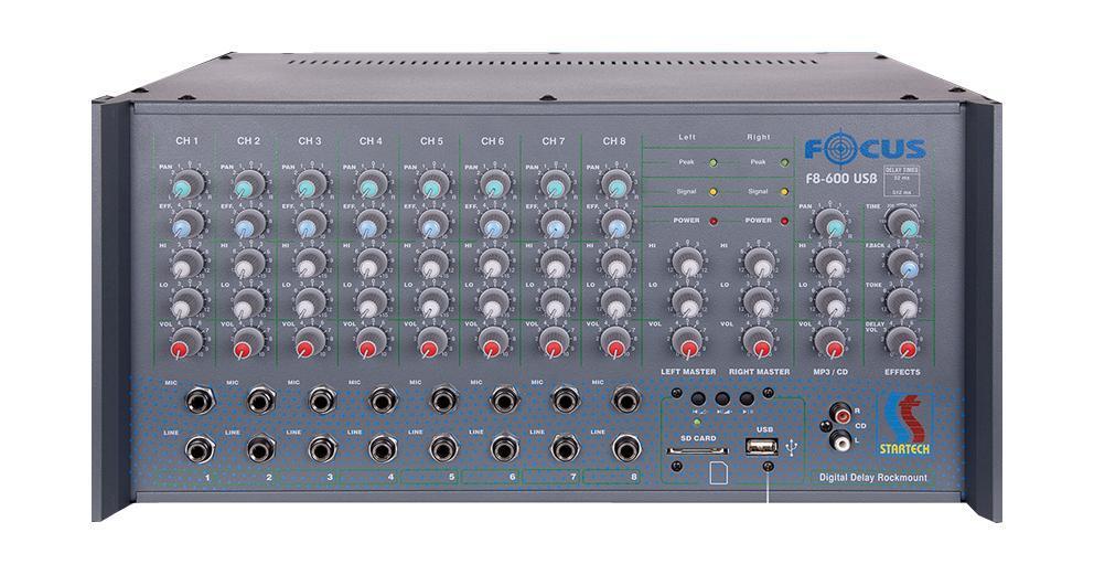 STARTECH FOCUS F8/600 USB 2x300 Watt Power Mikser Amfi