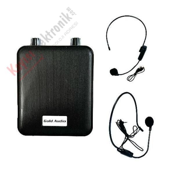 GOLD AUDİO GR-12 KABLOSUZ KAFA MİKROFONLU REHBER AMFİSİ
