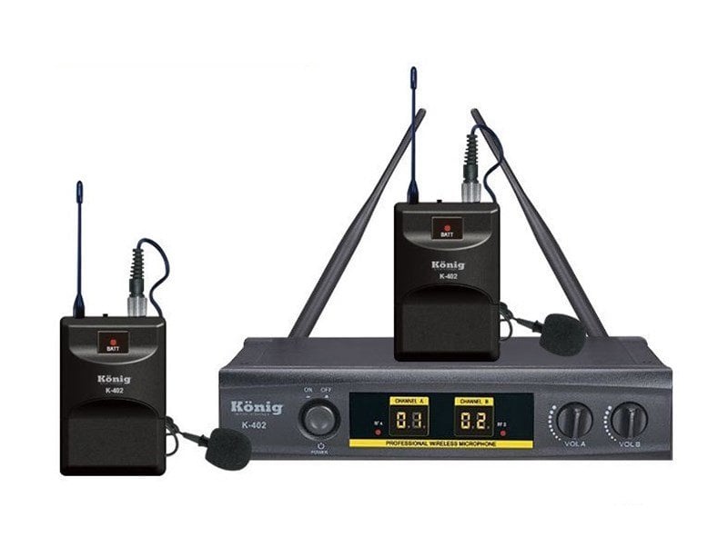 KÖNİG K-402 Yaka-Yaka 2 Kanallı Uhf Telsiz Mikrofon