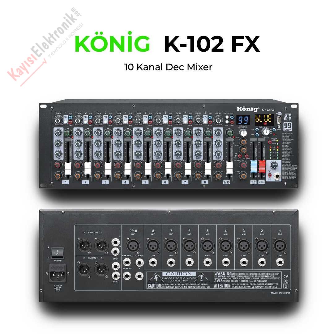 KÖNİG K-102 10 KANAL KÜP DEC MİXER (DIAMOND)