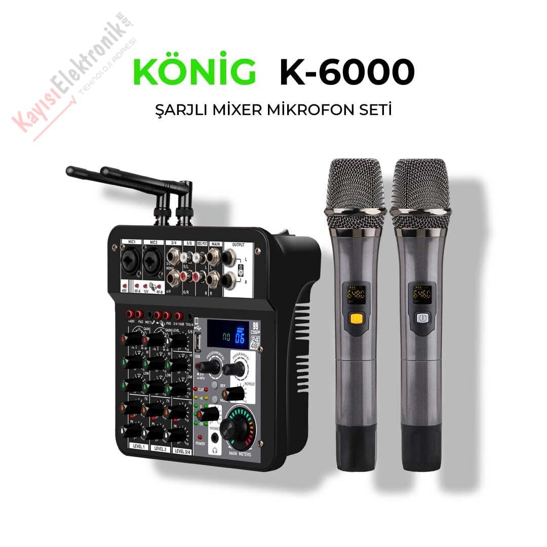 KÖNİG  K-6000 6 KANAL POWER MİXER 2*100W