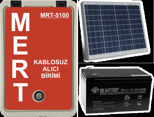 MERT MRT-5100 GÜNEŞ PANELLİ 80W  VHF TELSİZ (KABLOSUZ) ANONS ALICISI