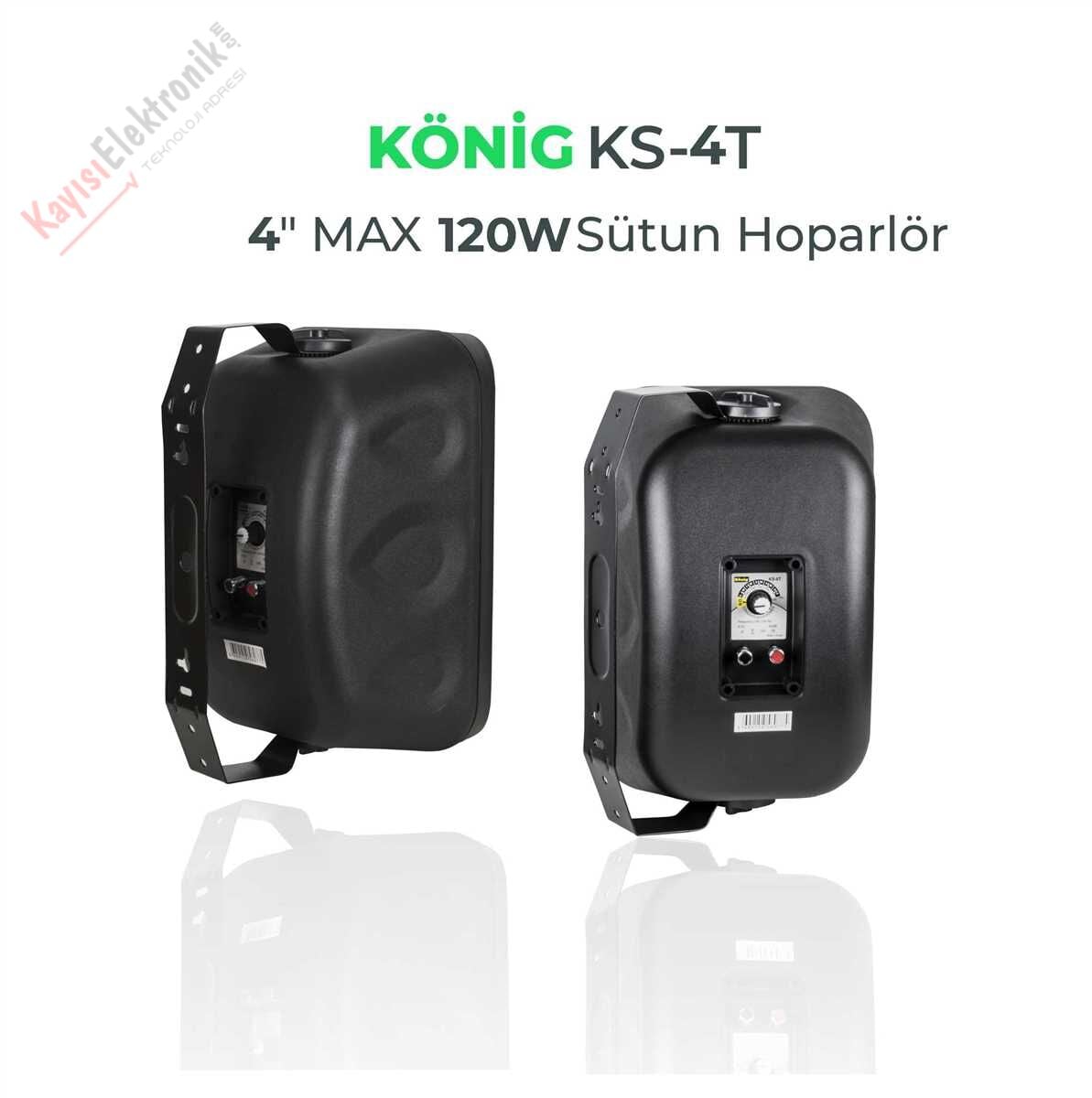 KÖNİG KS-4T 4'' 120W SÜTUN HOPARLÖR SİYAH (TAKIM)
