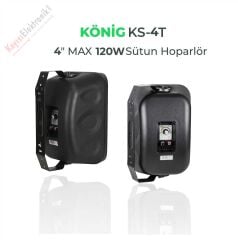 KÖNİG KS-4T 4'' 120W SÜTUN HOPARLÖR SİYAH (TAKIM)