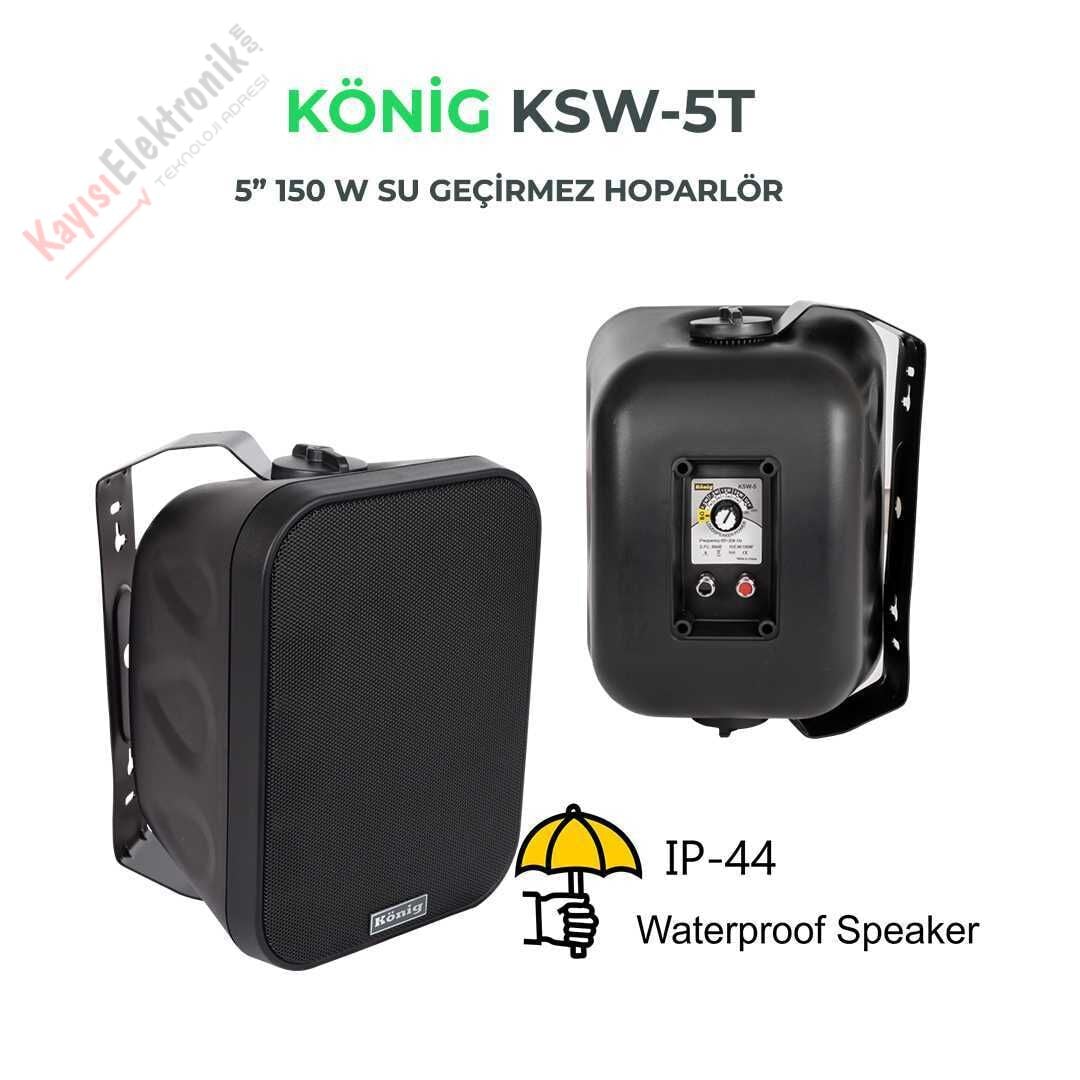 KÖNİG KSW-5T 5'' 150W WATERPROOF HOPARLÖR SİYAH (TAKIM)