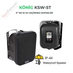 KÖNİG KSW-5T 5'' 150W WATERPROOF HOPARLÖR SİYAH (TAKIM)