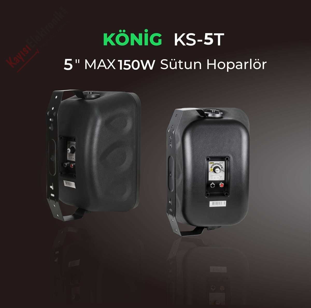 KÖNİG KS-5T 5'' 150W SÜTUN HOPARLÖR SİYAH ( TAKIM)