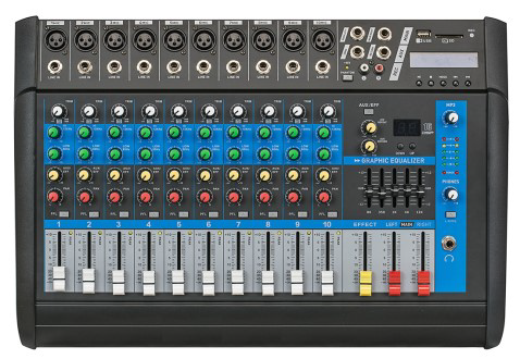 GLOBE GPM508 8 KANALLI 2x250 Watt  Power Amfili Mikser