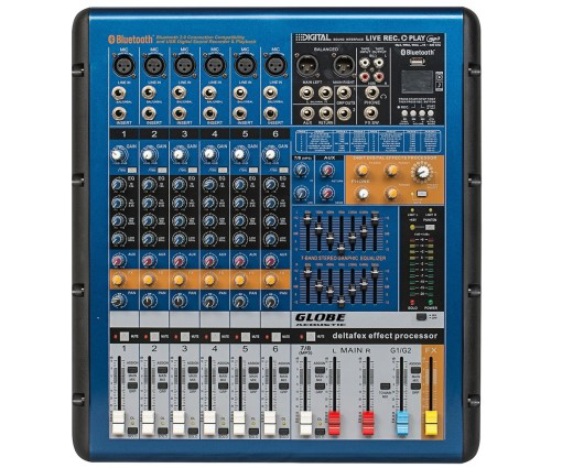 GLOBE  GTP660 6 KANALLI  2x350W AMFİLİ POWER MİKSER