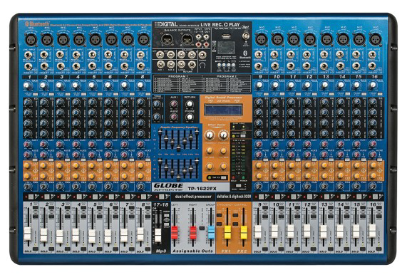 GLOBE GTP-1622FX 16 KANALLI POWER MİKSER