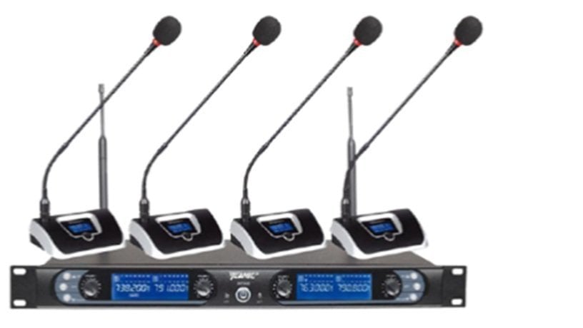 KRAFTİG U3104M 4 ADET KABLOSUZ (TELSİZ) KÜRSÜ MİKROFONU