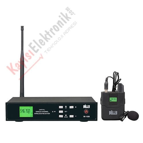 WÖLLER W-199Y 1 YAKA MİKROFONLU KABLOSUZ UHF MİKROFON SETİ