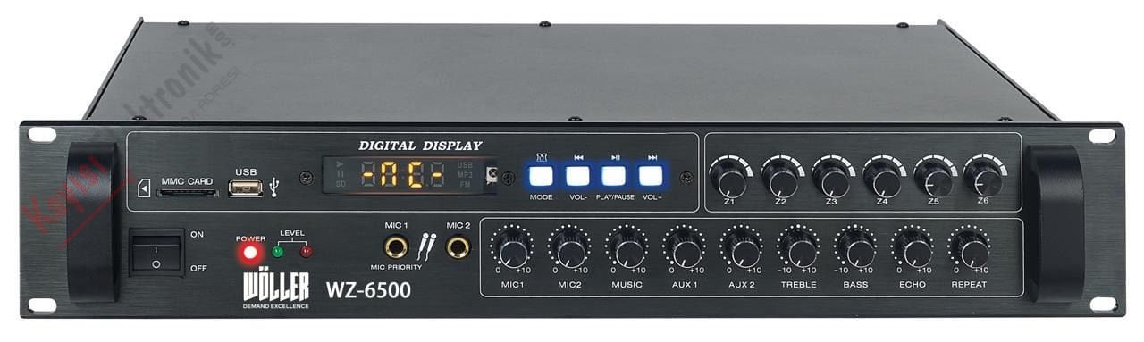 WÖLLER WZ-6500 HAT TRAFOLU 6 BÖLGE MİKSER AMPLİFİKATÖR