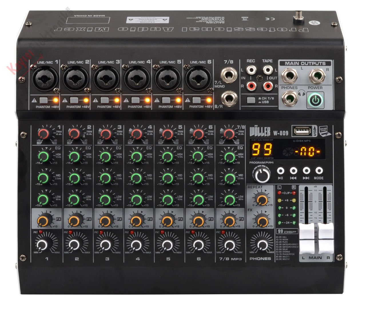 WÖLLER W-809 8 KANAL DECK MİKSER - Kayisielektronik.com'da