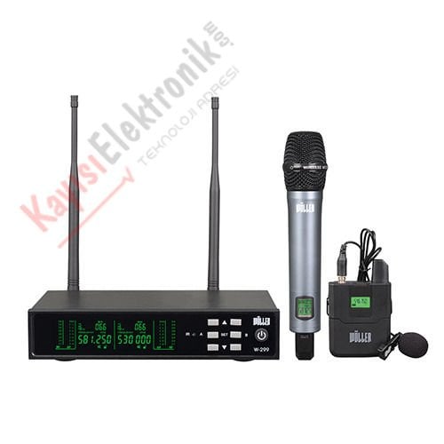 WÖLLER W-299EY 1 EL 1 YAKA MİKROFONLU KABLOSUZ UHF MİKROFON SETİ