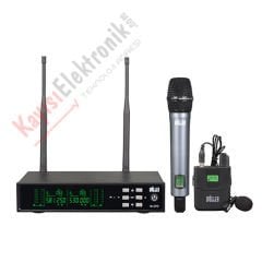 WÖLLER W-299EY 1 EL 1 YAKA MİKROFONLU KABLOSUZ UHF MİKROFON SETİ