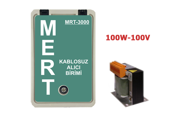 MERT MRT-3000 100W 100V UHF TRAFOLU KABLOSUZ (TELSİZ) ANONS ALICISI