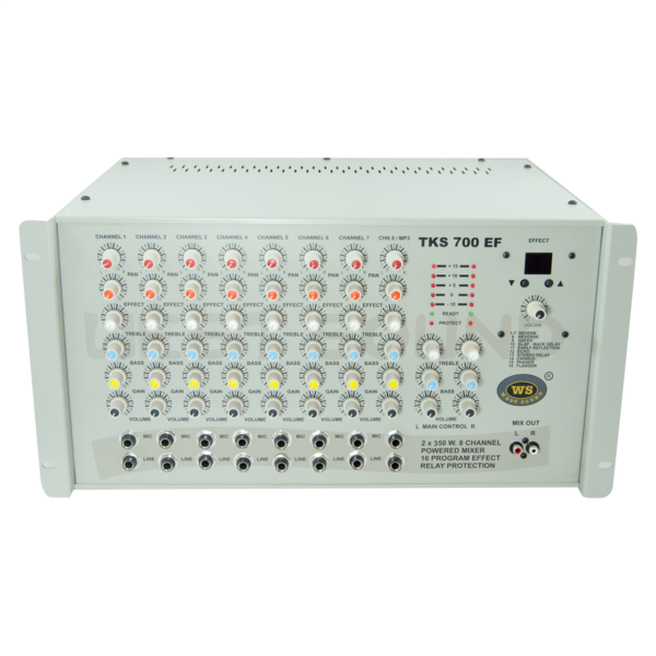 WEST SOUND TKS 700 EF 2x350 Watt Efektli 8 Kanallı Amfi