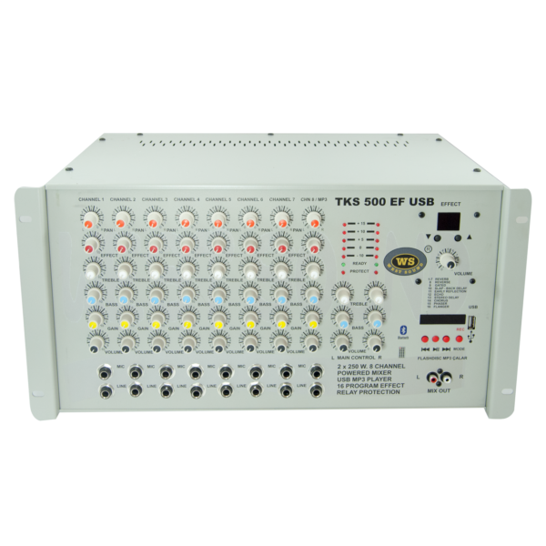 WEST SOUND TKS 500 EF USB 2x250 Watt Efektli Mikserli Amfi