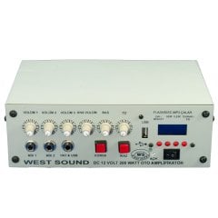 WEST SOUND TKS 200 M USB 200 Watt 12V Araç Tipi Amfi