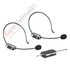 W-16 2 KANAL HEADSET MİKROFONLU TELSİZ MİKROFON SETİ