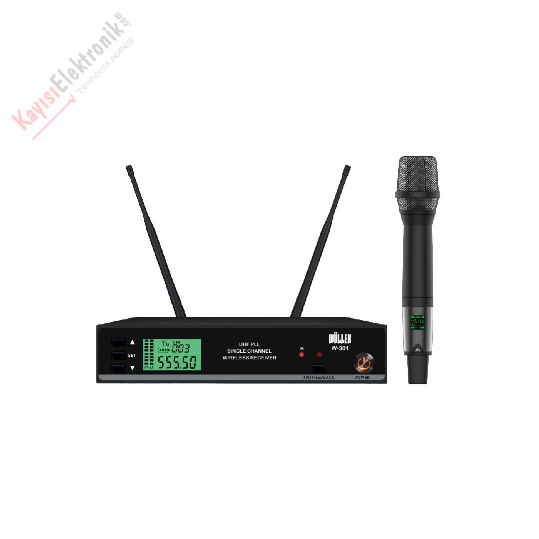 WÖLLER W-301E 1 EL MİKROFONLU KABLOSUZ UHF MİKROFON SETİ