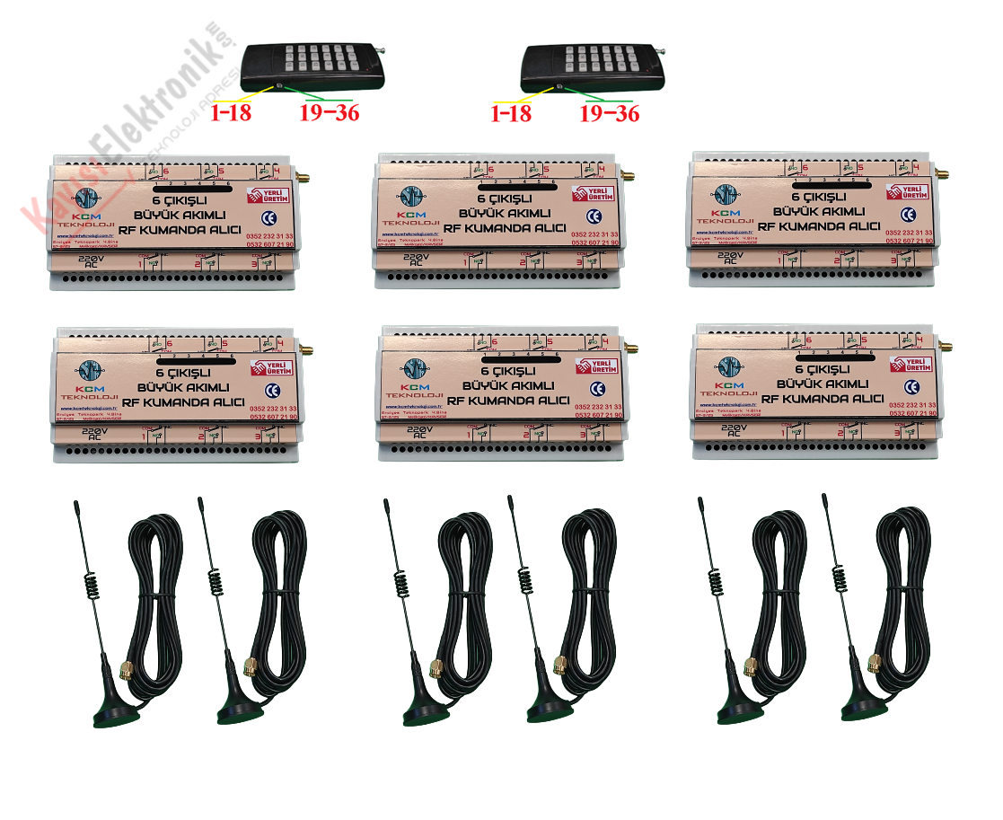 36 ROLE ÇIKIŞ YÜKSEK AKIM Kumanda Seti