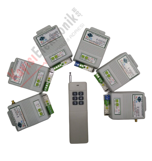 6 Adet 1 Kanal Dahili Antenli Alıcılı Büyük Elcikli