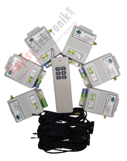 6 Adet 1 Kanal Harici Antenli Alıcılı Büyük Elcikli