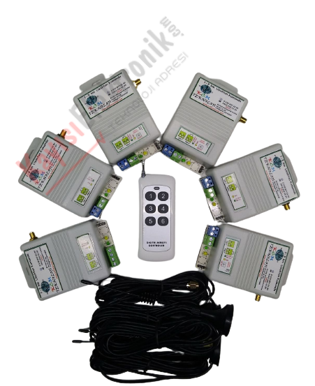 6 Adet 1 Kanal Harici Antenli Alıcılı Orta Boy Elcikli