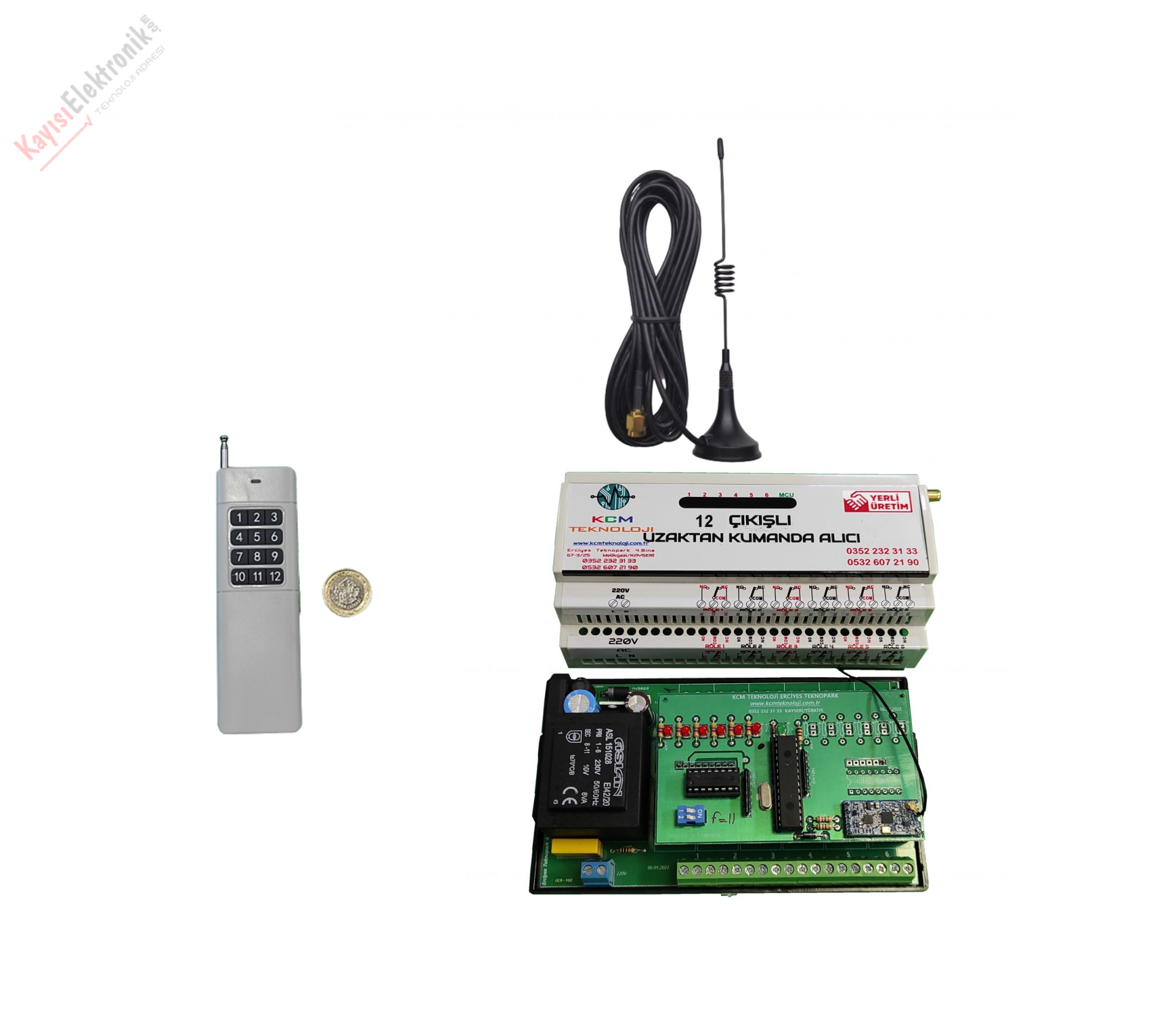 KABLOSUZ ENDÜSTRİYEL 12 KANAL VERICI VE ALICI SETİ