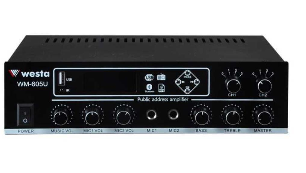 WESTA WM-605U Hat Trafolu 100 Watt 2 Bölgeli Mikser Amfi