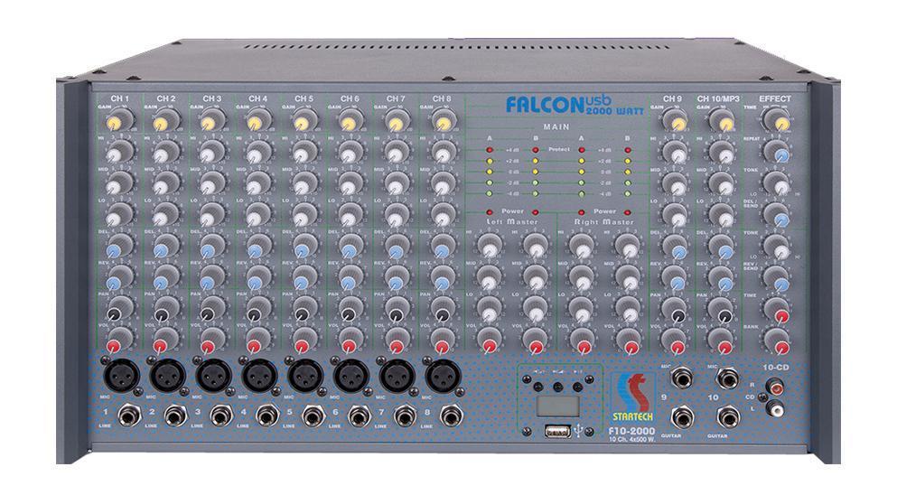 STARTECH FALCON USB F10/2000 4x500 Watt Power Mikser Amfi
